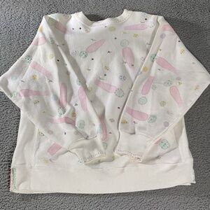 Vintage Hanes Beefy Hand Painted Paint Splash Pullover Sweatshirt Womens L USA